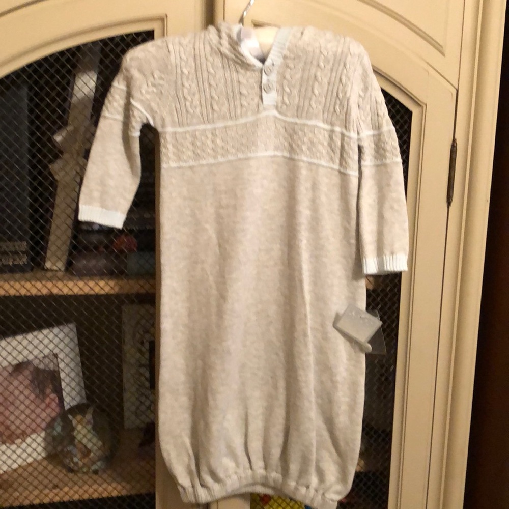 0-3 month hooded knit infant gown